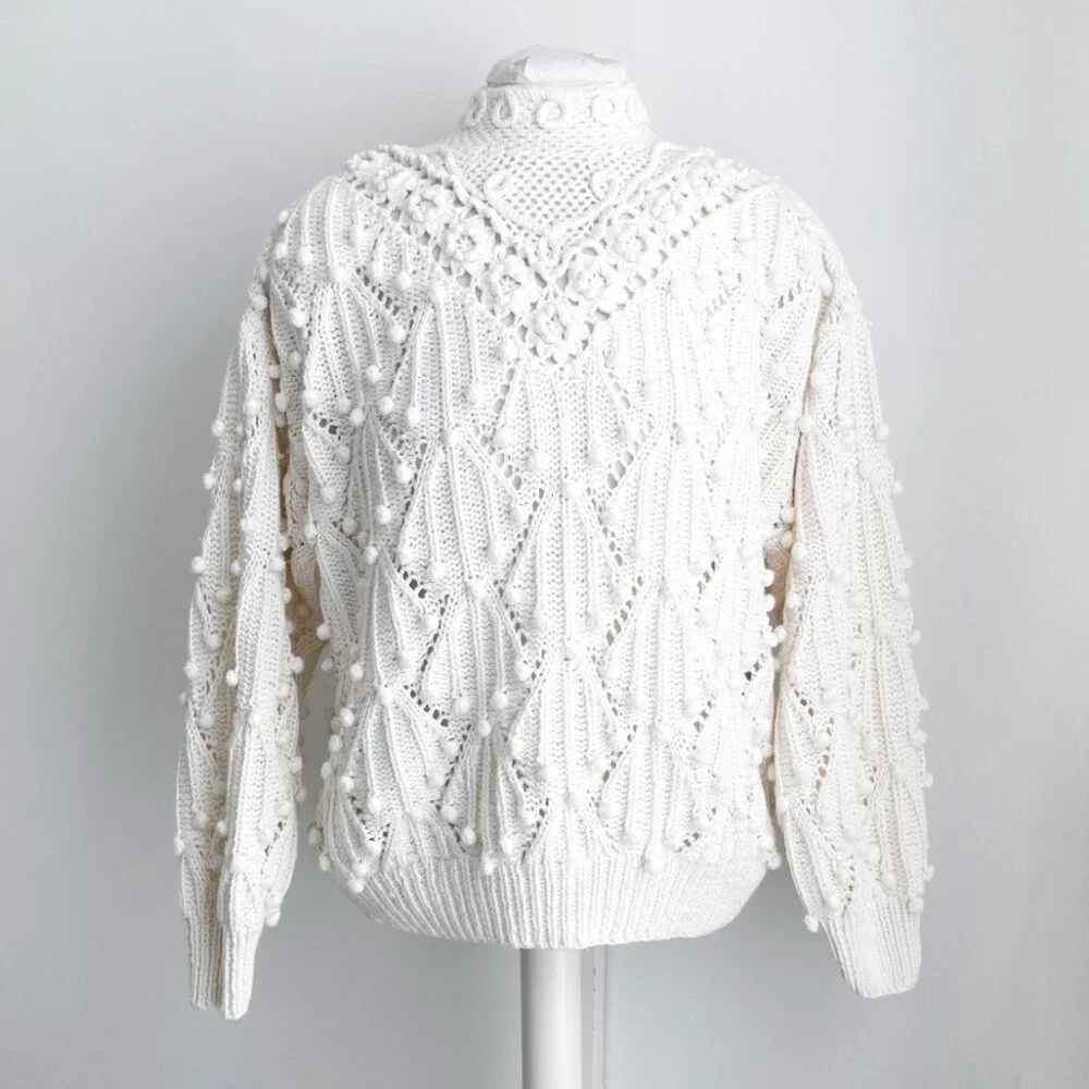 Vintage Bobbled Cotton Sweater by Design Zone Two 1989 - Picture 1 of 11